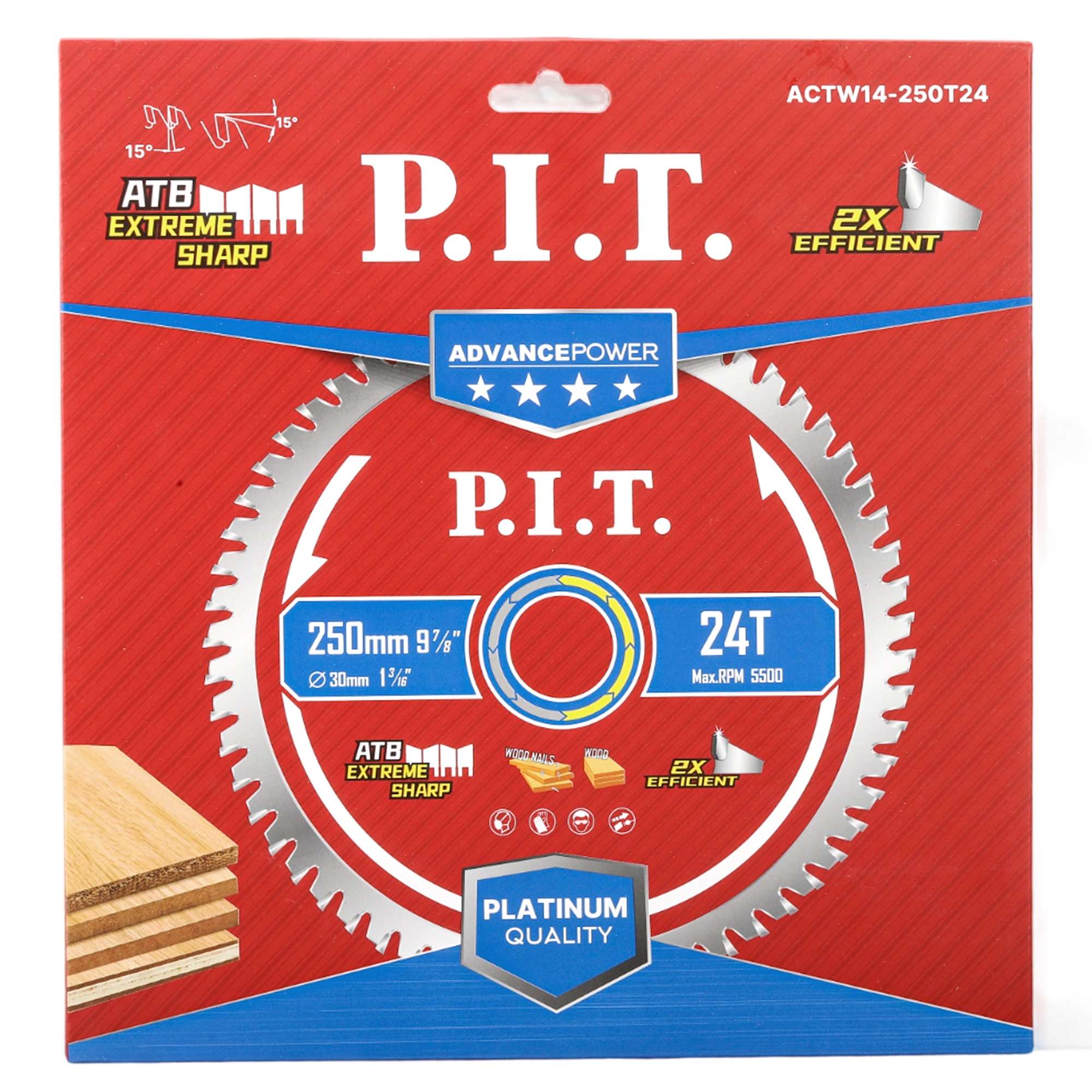 Диск пильный по дереву  ACTW14-250T24 PIT