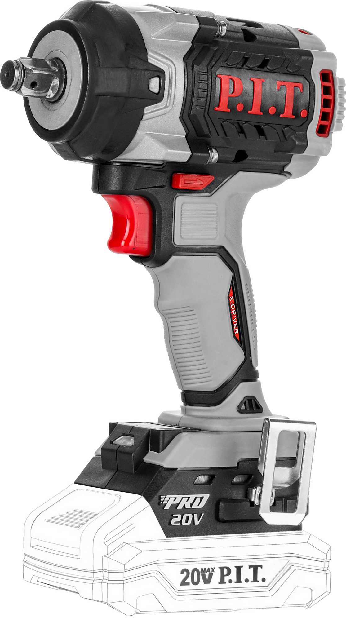 Гайковерт аккумуляторный бесщеточный IMPACT PIW20H-600A SOLO PIT
