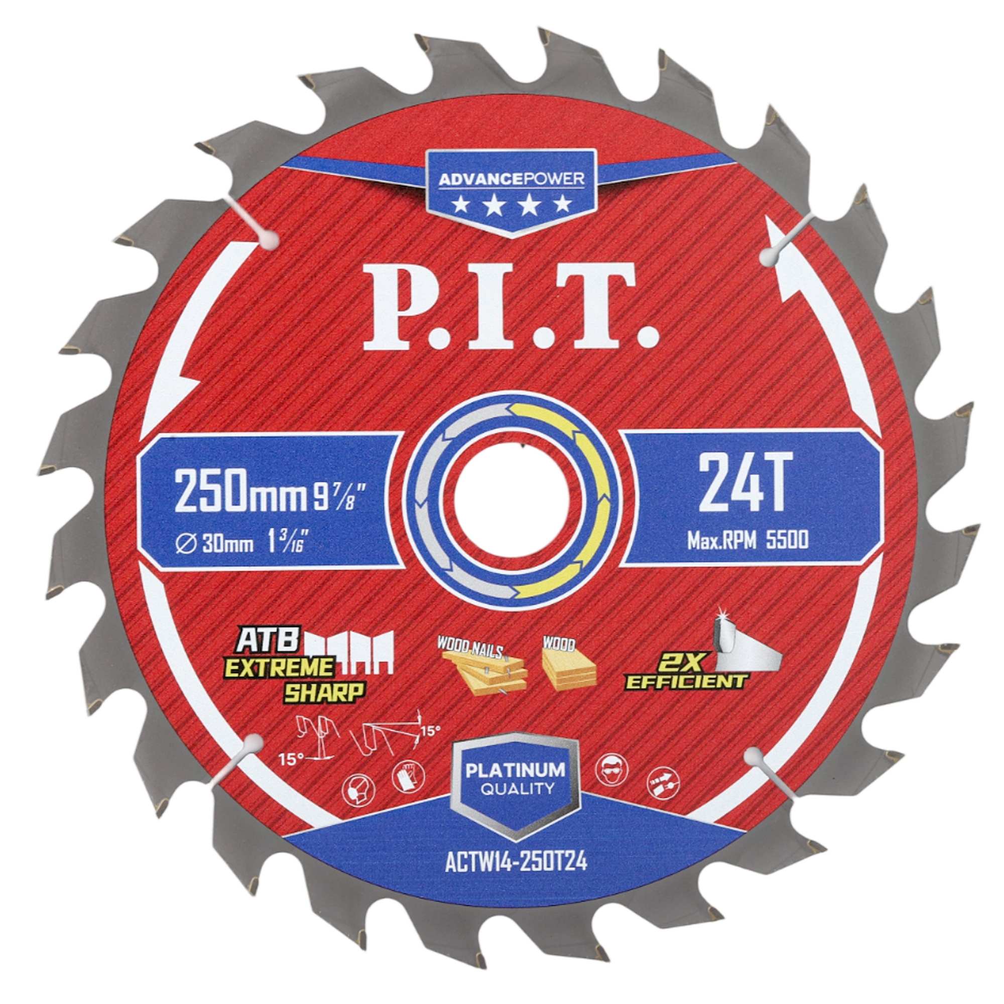 Диск пильный по дереву  ACTW14-250T24 PIT