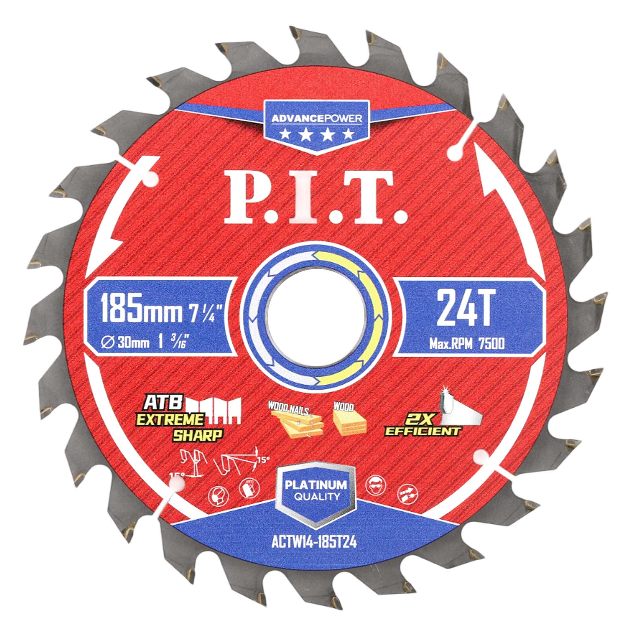 Диск пильный по дереву ACTW14-185T24  PIT 