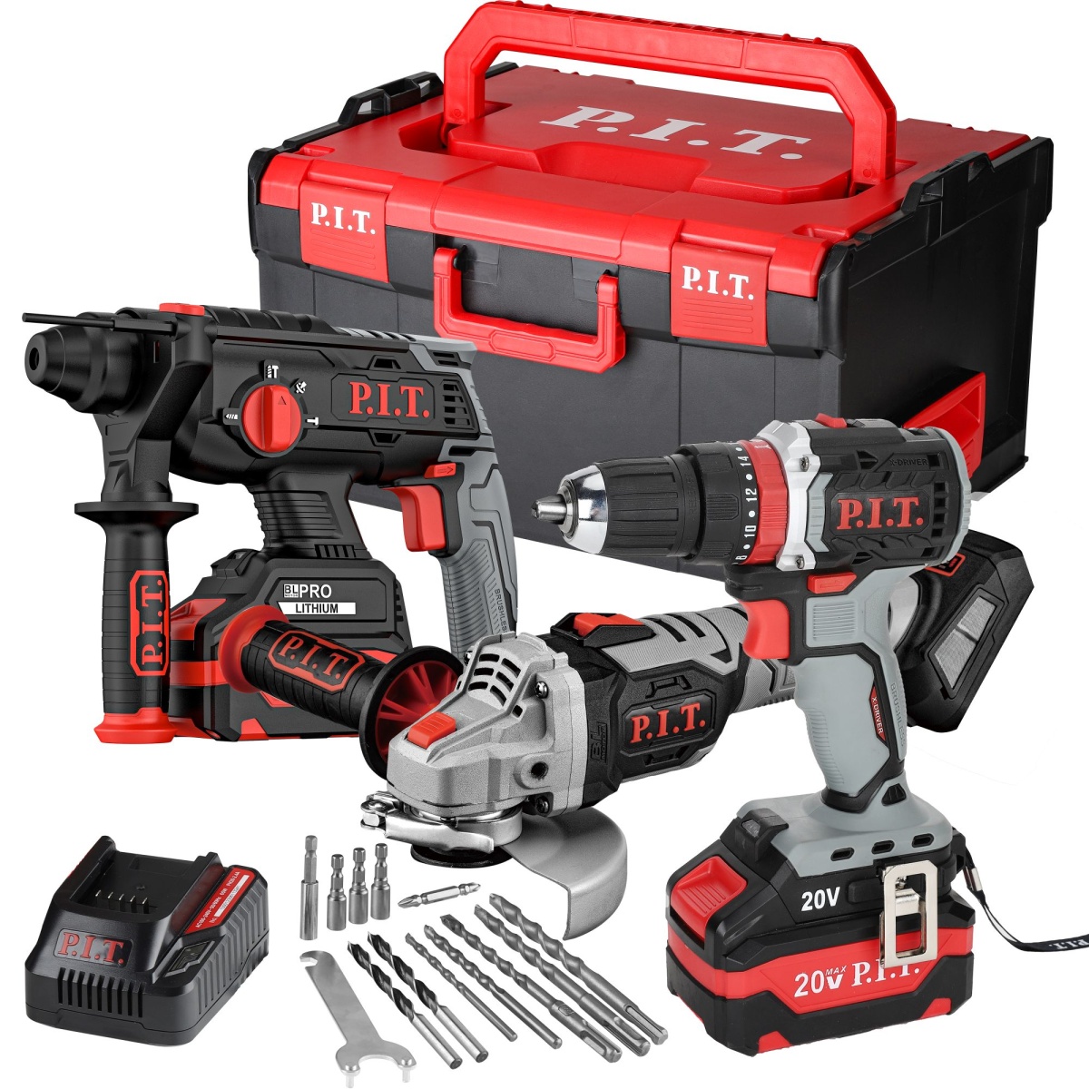 Набор аккумуляторных инструментов  P0005-03 (PWS20H-125B, PSB20H-10C, PBH20H-22B)  PIT