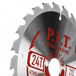 Диск пильный  210x30/20/16x2,2 мм 24T(ACTW10-210T24) PIT 